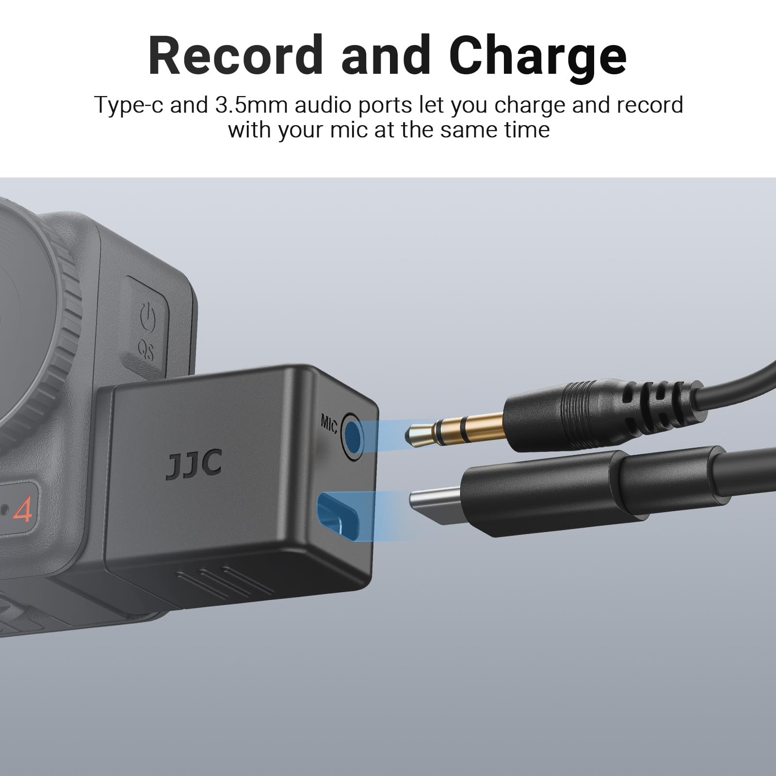 JJC 3.5mm Audio Adapter Mic Adapter for DJI Osmo Action 4 (Only